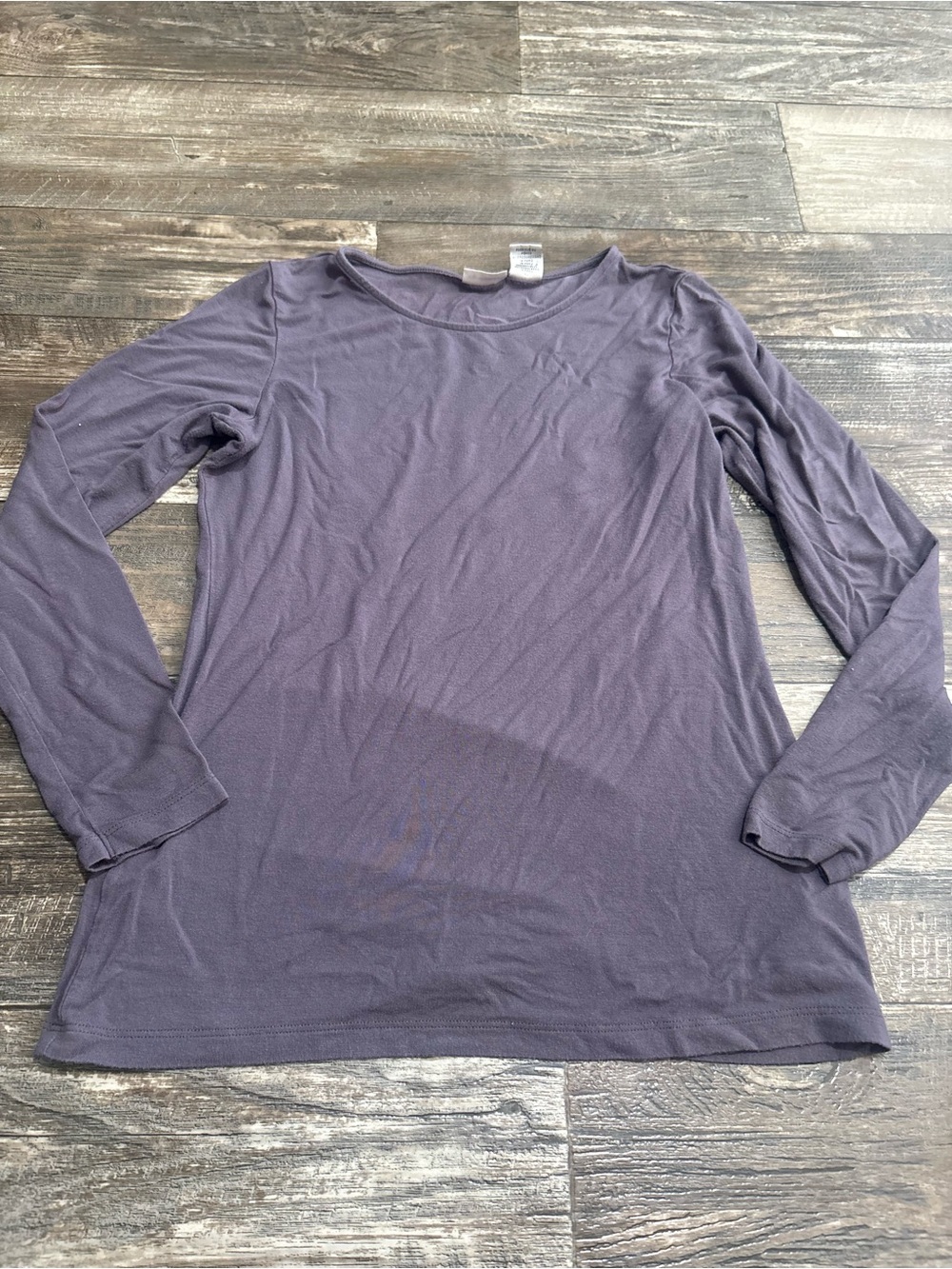 Max Studio Long Sleeve Crewneck Top in Plum